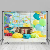 Aperturee - Aperturee Celebrating Balloons Birthday Cake Smash Backdrop